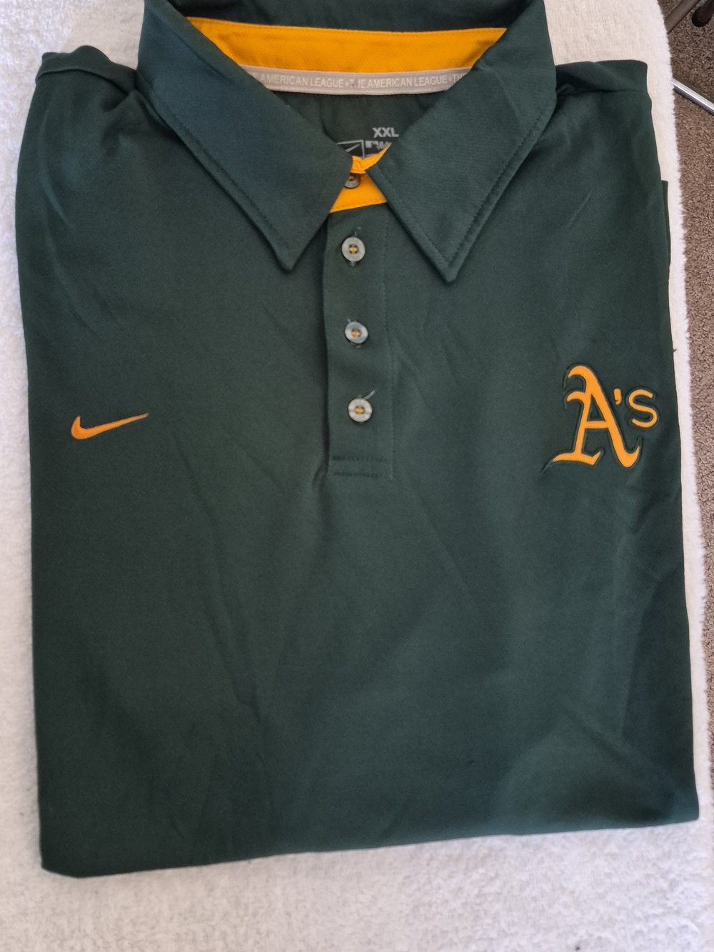Nike MLB Oakland Athletics Green Polo Shirt Sz XXL